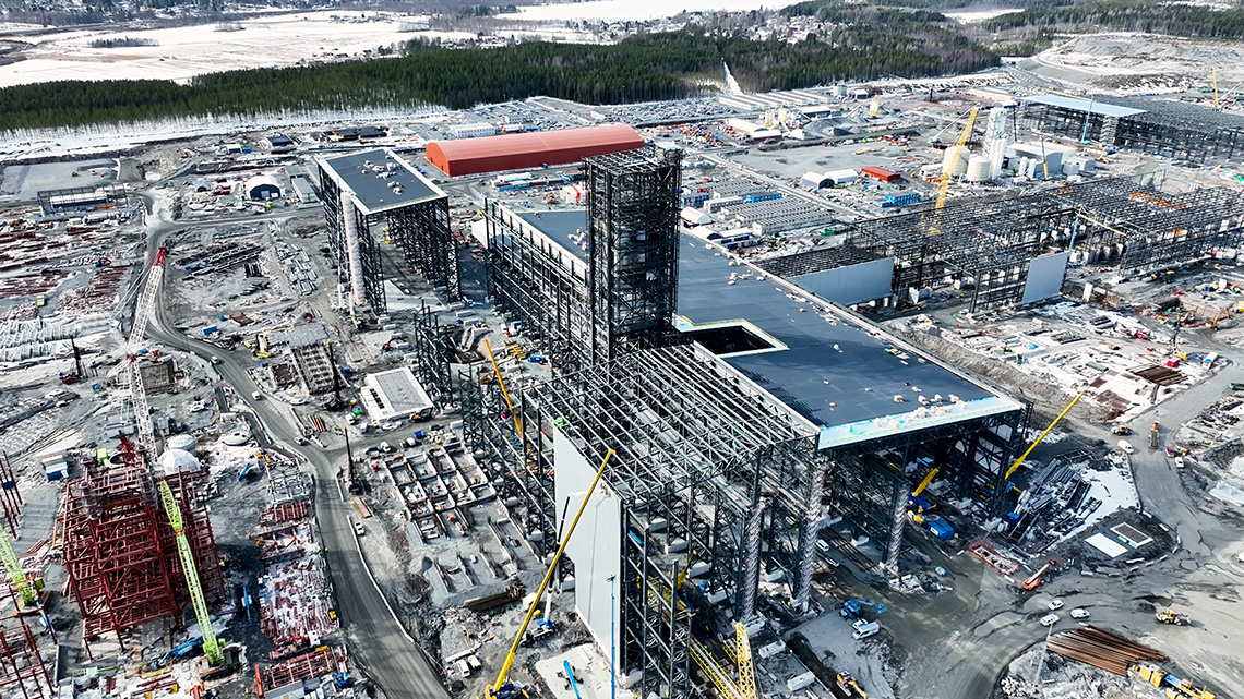 Smältverket på Stegra i Boden i arpril 2025