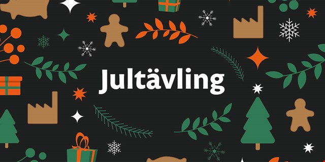 På en julig bakgrund står det "Jultävling"