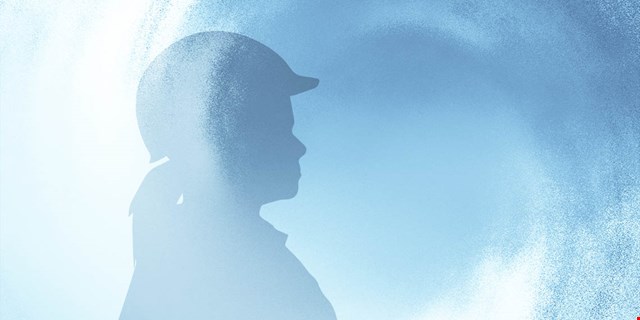 Illustration med en kvinnan i silhuett